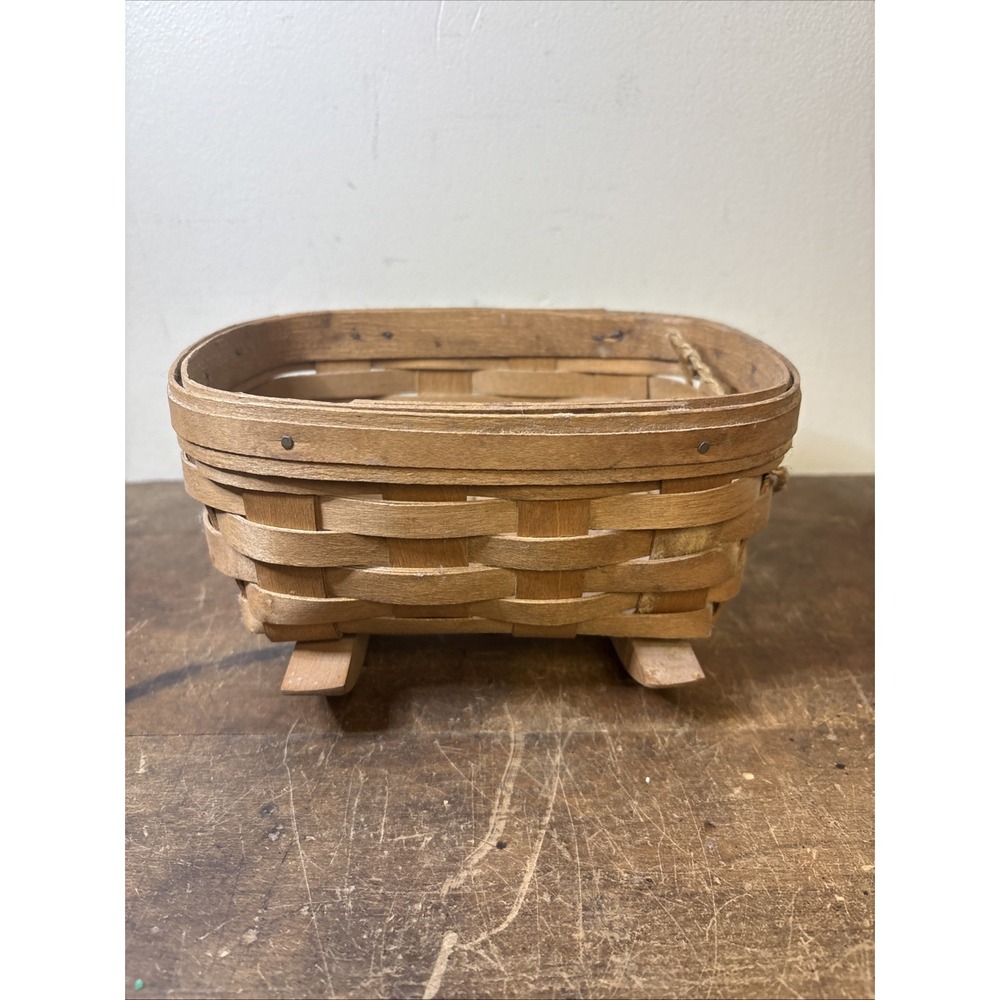 Longaberger Basket 1985 Rocker 8 x 5.5" Rectangle 4.5"H & Rocking Feet *